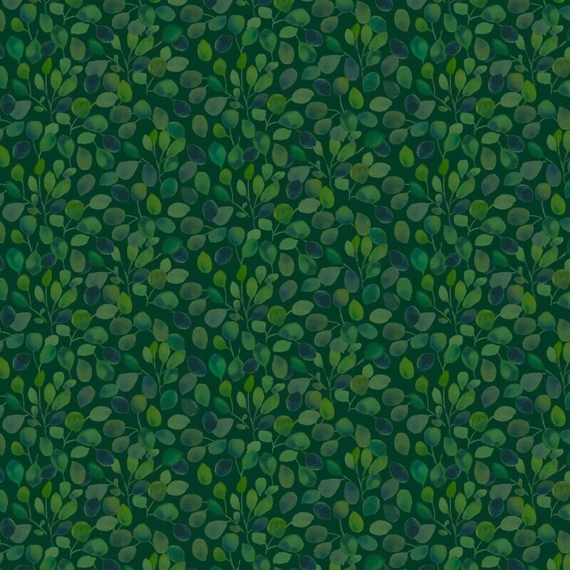 Blue Meadow Digital Leaves by Sue Zipkin for Clothworks