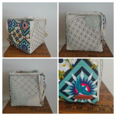 Square Sashiko Project Bag