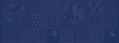 Botanical Sashiko Panel Botanical Sashiko Panel
