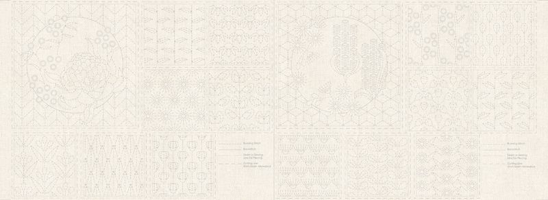 Botanical Sashiko Panel
