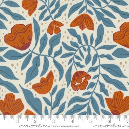 Folk Lore Dancing Flowers Floral - Eggshell