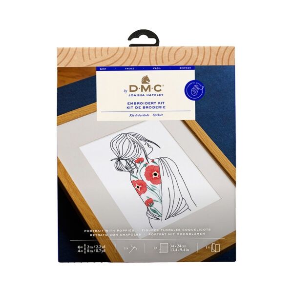 DMC Designer Embroidery Kit - Portrait with Poppies