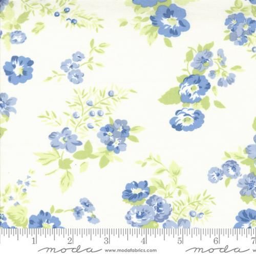 Hollyhocks & Roses - English Rose Jasmine Sky