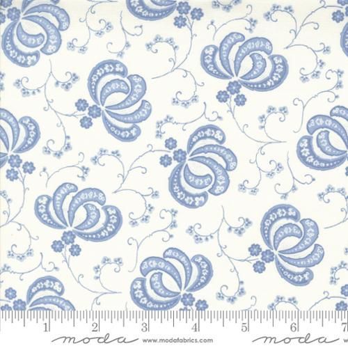 Hollyhocks & Roses - Blooms Floral Jasmine Sky