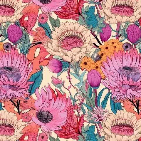 Nora's Natives Modern Floral 108"