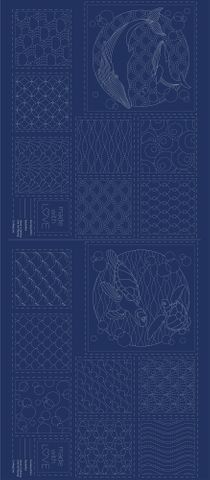 Ocean Sashiko Panel Navy