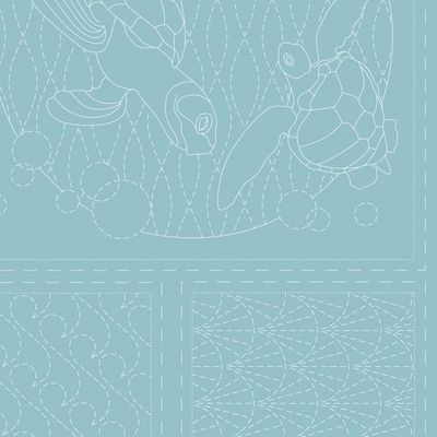 Ocean Sashiko Panel Blue Lagoon Ocean Sashiko Panel Blue Lagoon