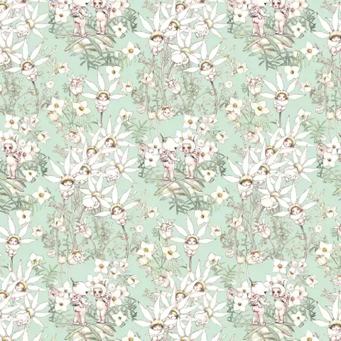 May Gibbs - Pastel Flowers Mint