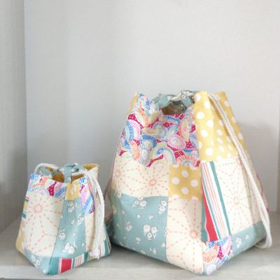 Patchwork Sashiko Project Bag