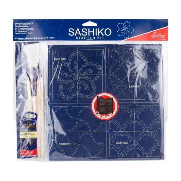 Sashiko Starter Kit 4x4" Templates + Fabric