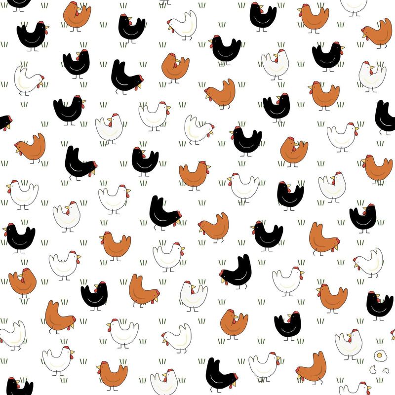 Red Tractor - Chooks on White Red Tractor - Chooks on White