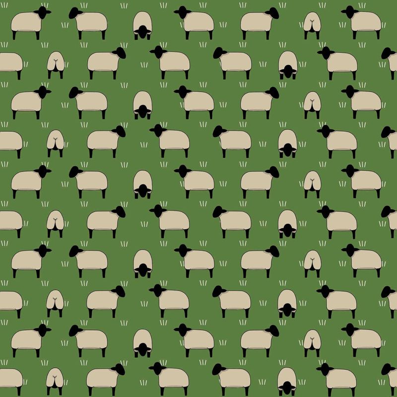 Red Tractor - Black Sheep on Green Red Tractor - Black Sheep on Green