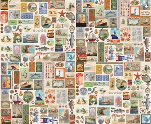 Saltwater  - Flat Lay Patchwork Vintage Ephemera