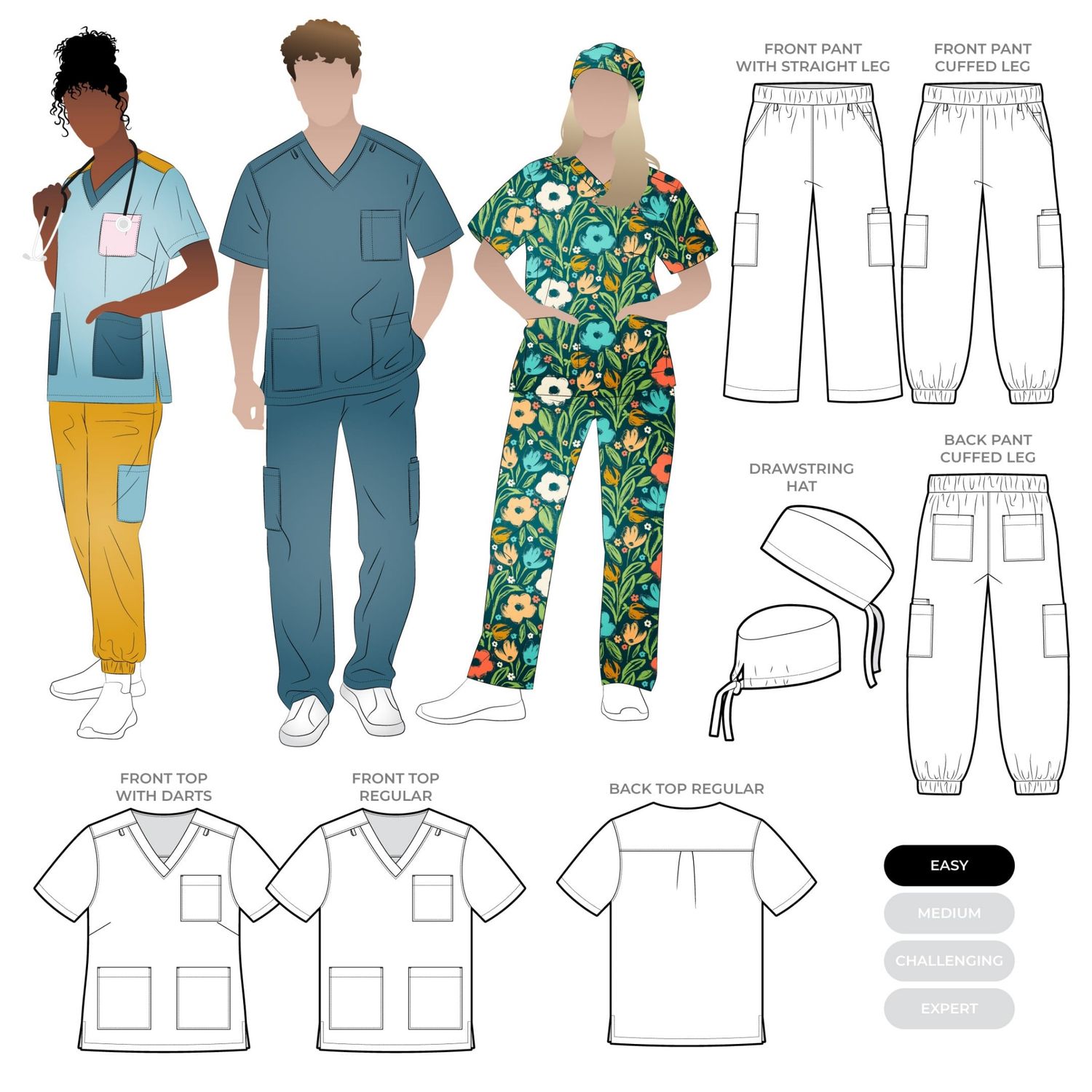 Flossy Woven Scrubs Set Flossy Woven Scrubs Set