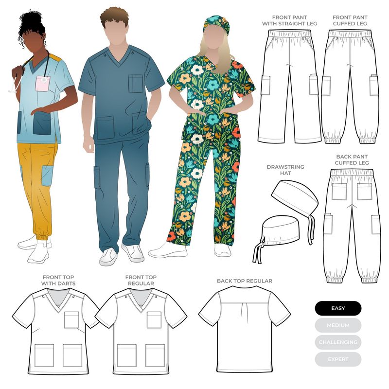 Flossy Woven Scrubs Set