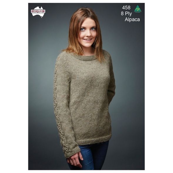 Jumper with Lace Panel Sleeve