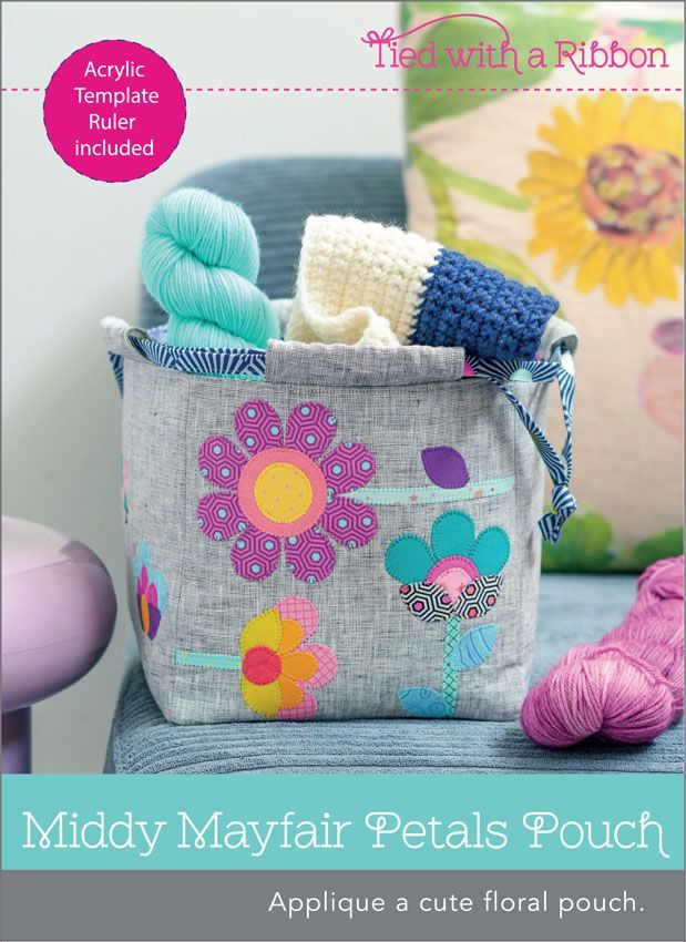 The Middy Mayfair Petals Pouch w/- Acrylic Template The Middy Mayfair Petals Pouch w/- Acrylic Template