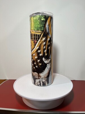 School Bus w/Flag  20oz.