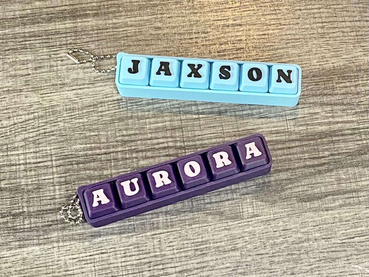 3D Printed Name Clickers 1-6 Letters