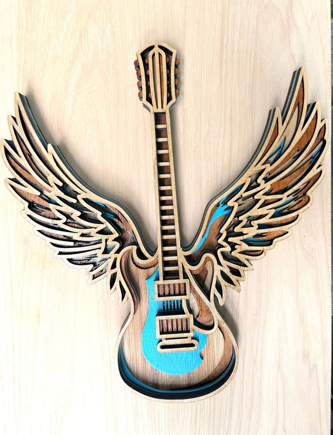 Laser Layered Wooden Guitar
