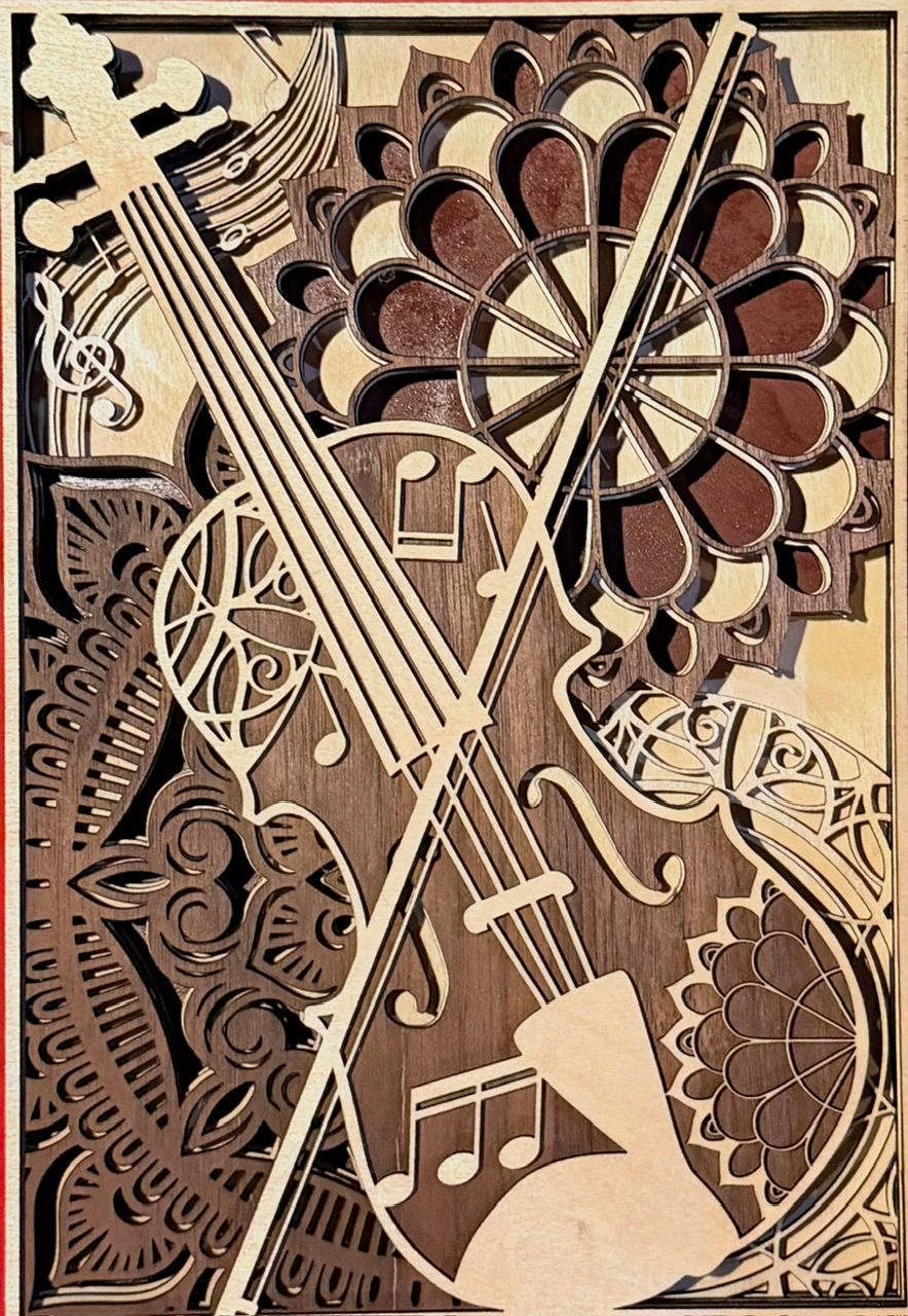 Laser Layered Wooden Violin