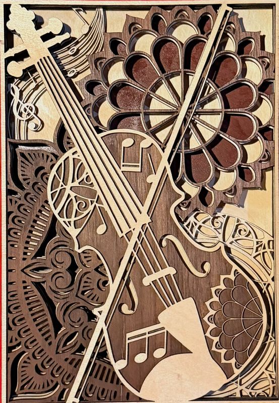 Laser Layered Wooden Violin