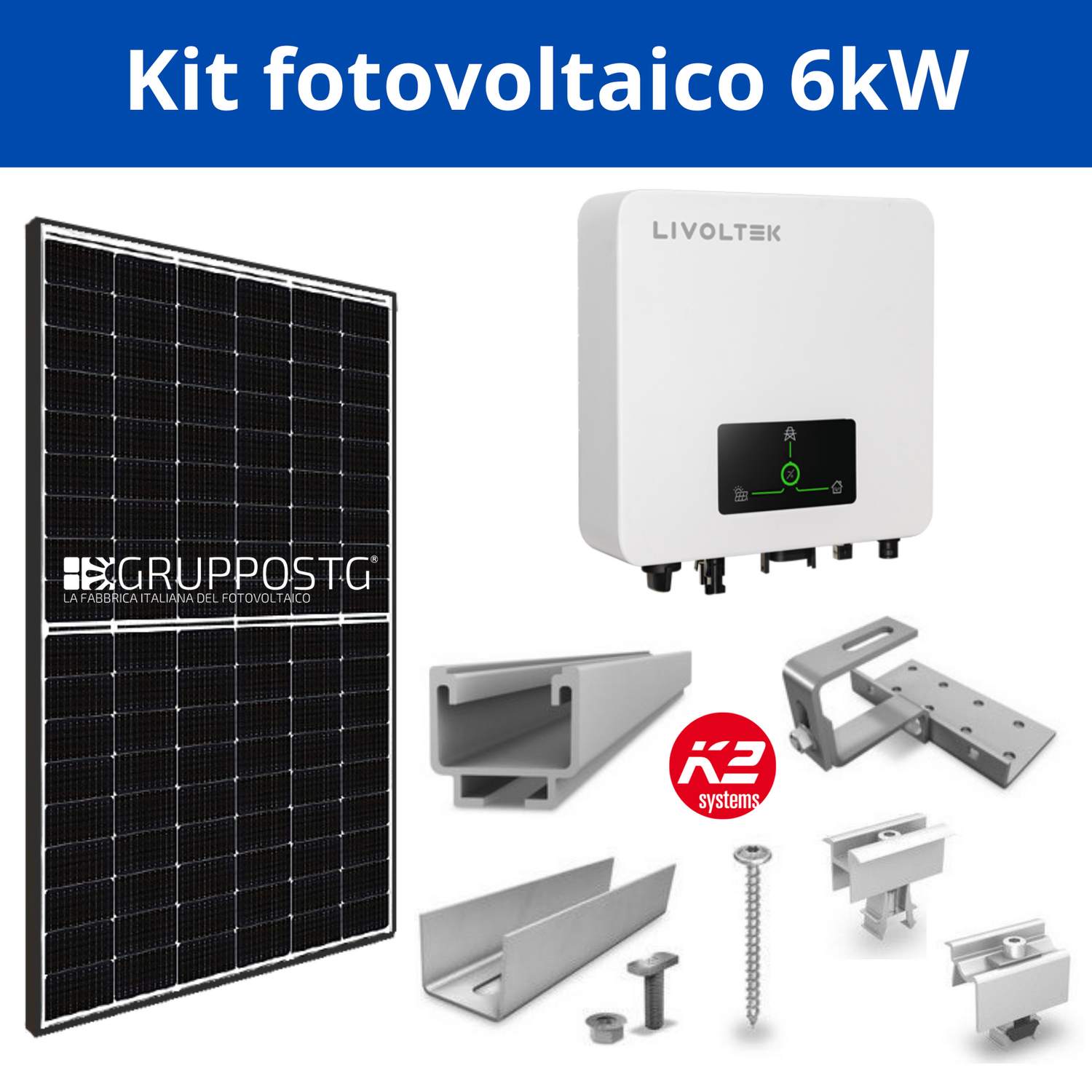 Kit fotovoltaico monofase 6kW