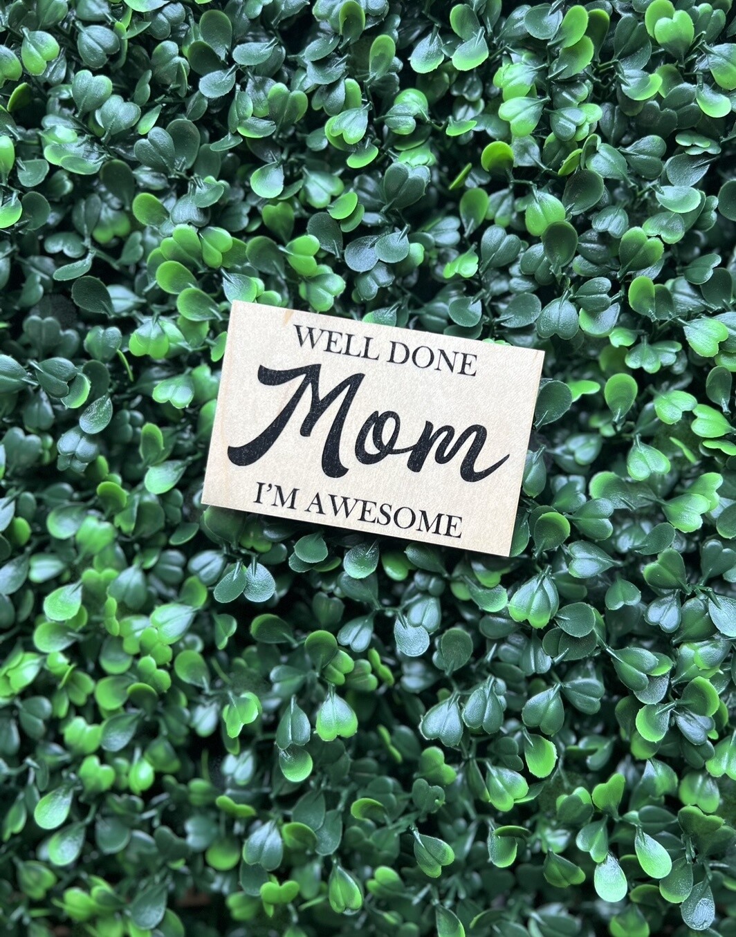Wooden Magnets, Phrase: &quot;Well done Mom&quot;