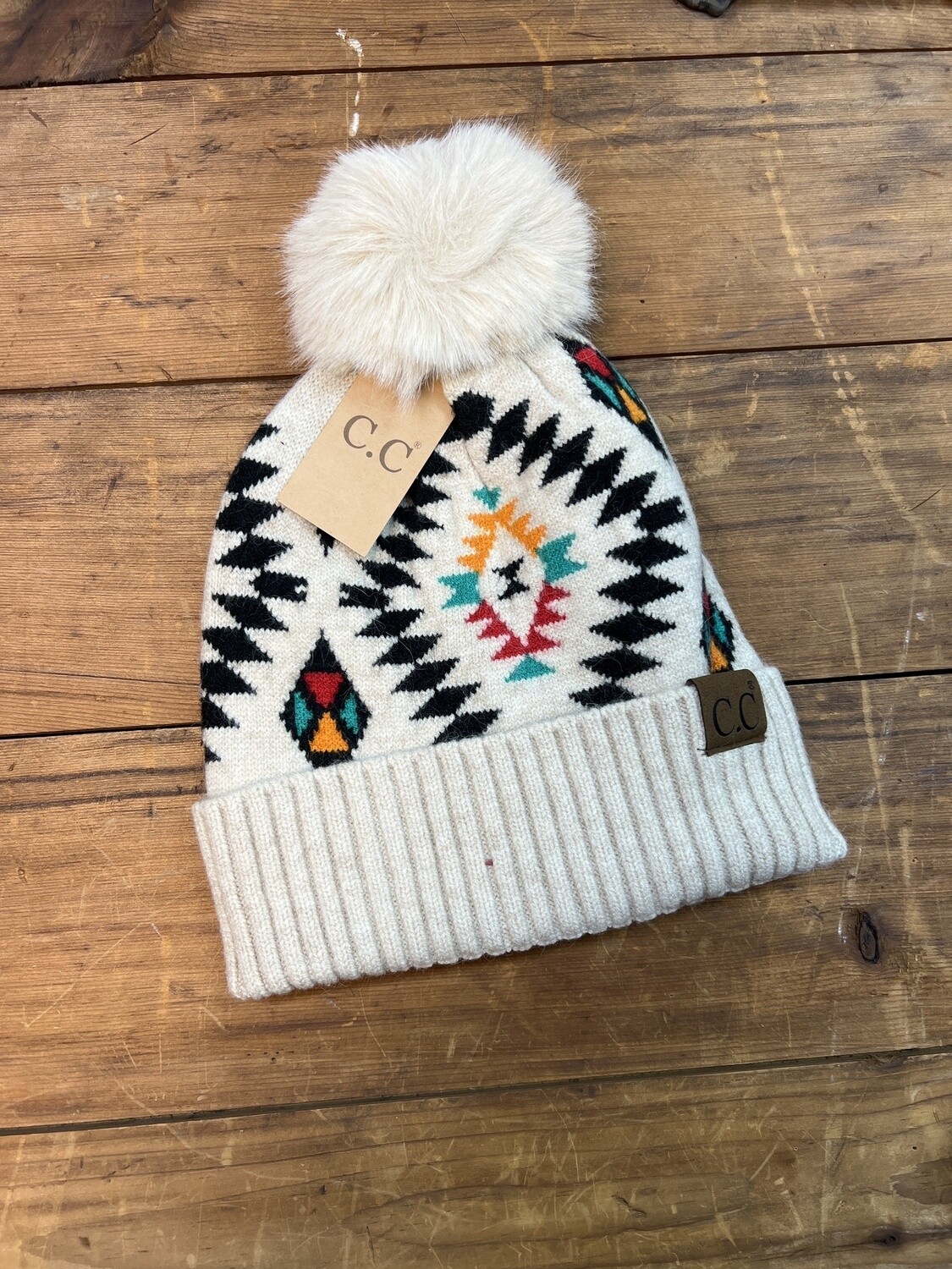 C.C Aztec Beanie, Colour: Beige