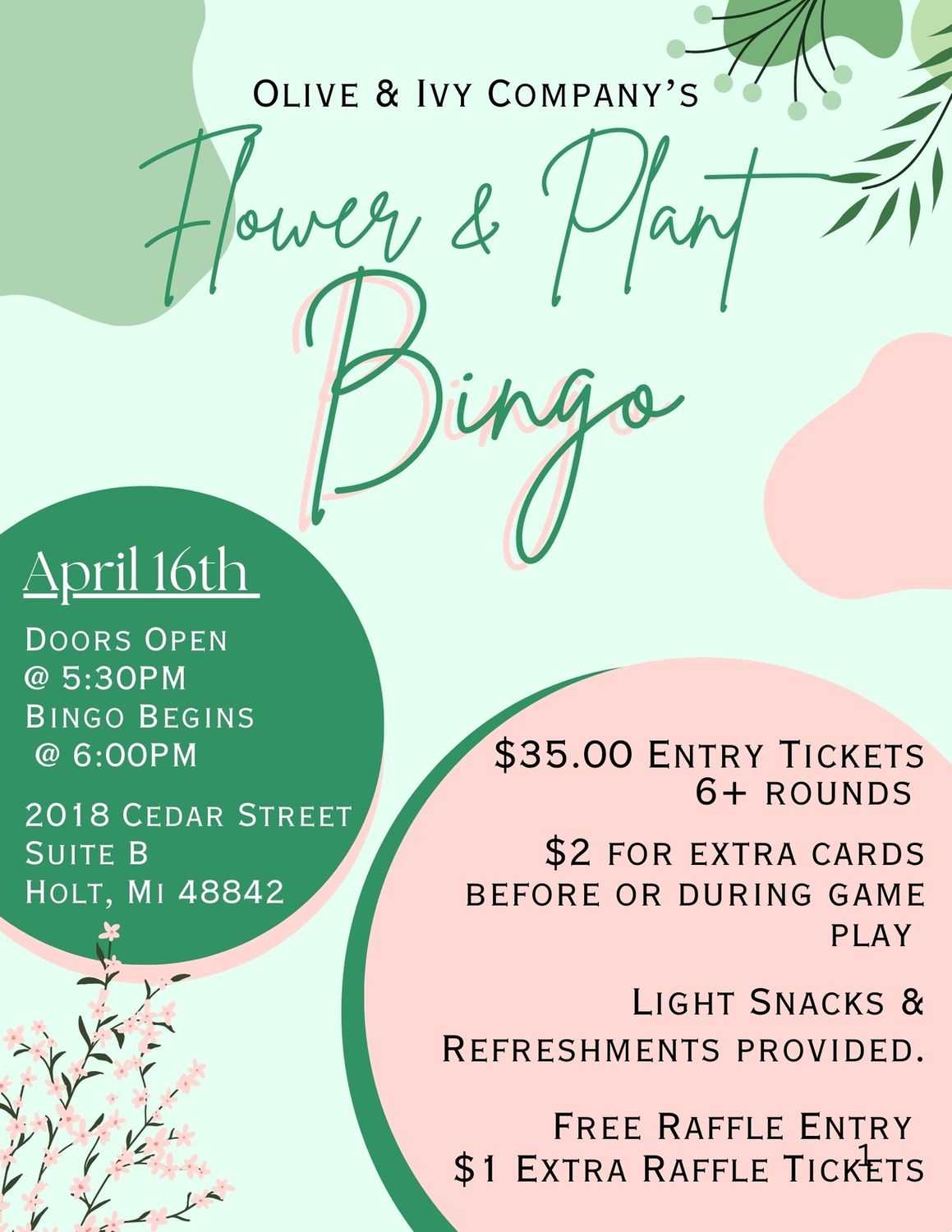 Floral Bingo