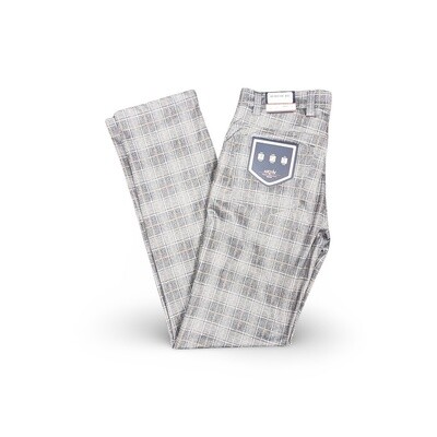Bertini Pant - Knit Plaid - Grey/Blue E059