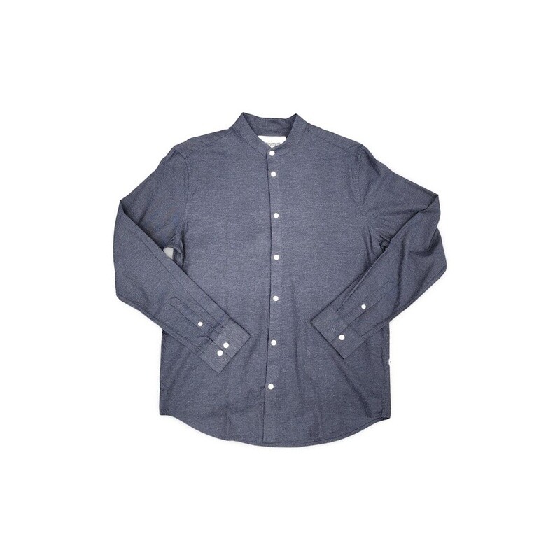 Minimum Shirt - Navy Mandarin Melange