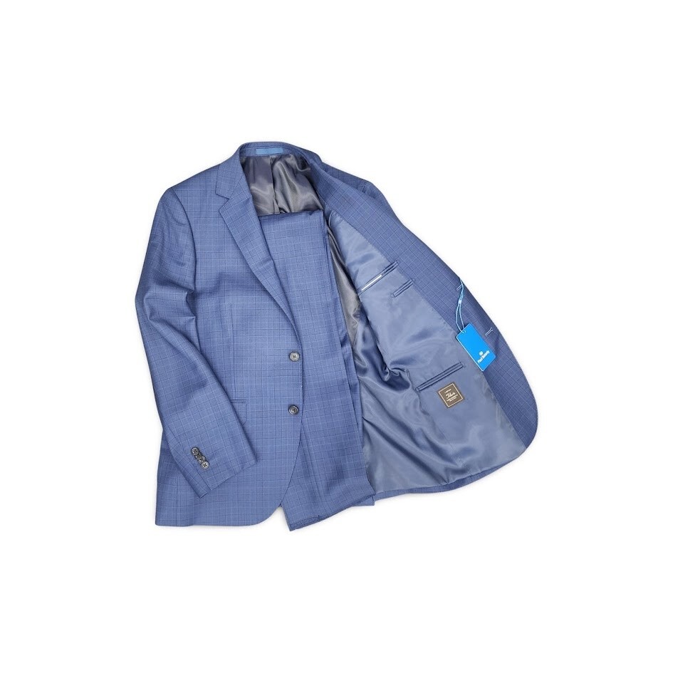 Paul Betenly Suit - Cobalt Check