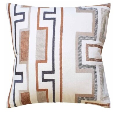 22x22 Tritone Embroidery Pillow-Copper