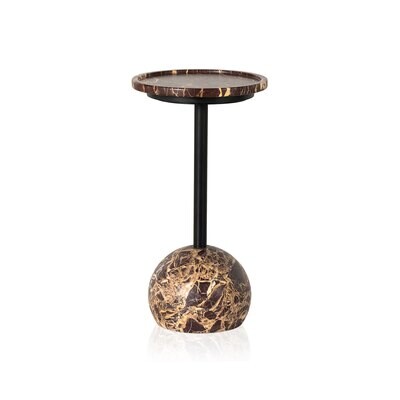 Viola Accent Table in Merlot Marble
