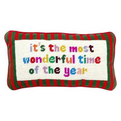Most Wonderful Time of the Year Needlepoint Pillow