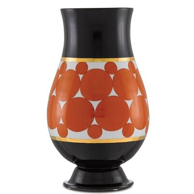 De Luca Black & Orange Vase