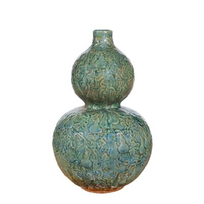 Small Speckled Green Hundred Gourd Vase