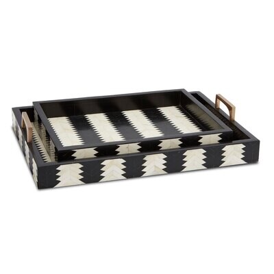 Arrow Black & White Tray, Size: Large