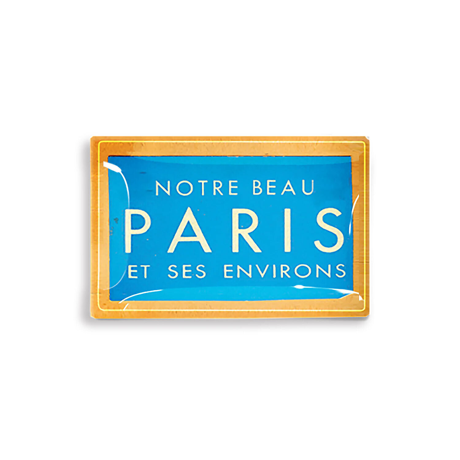 Paris Ticket Blue 6"x10" Decoupage Glass Tray