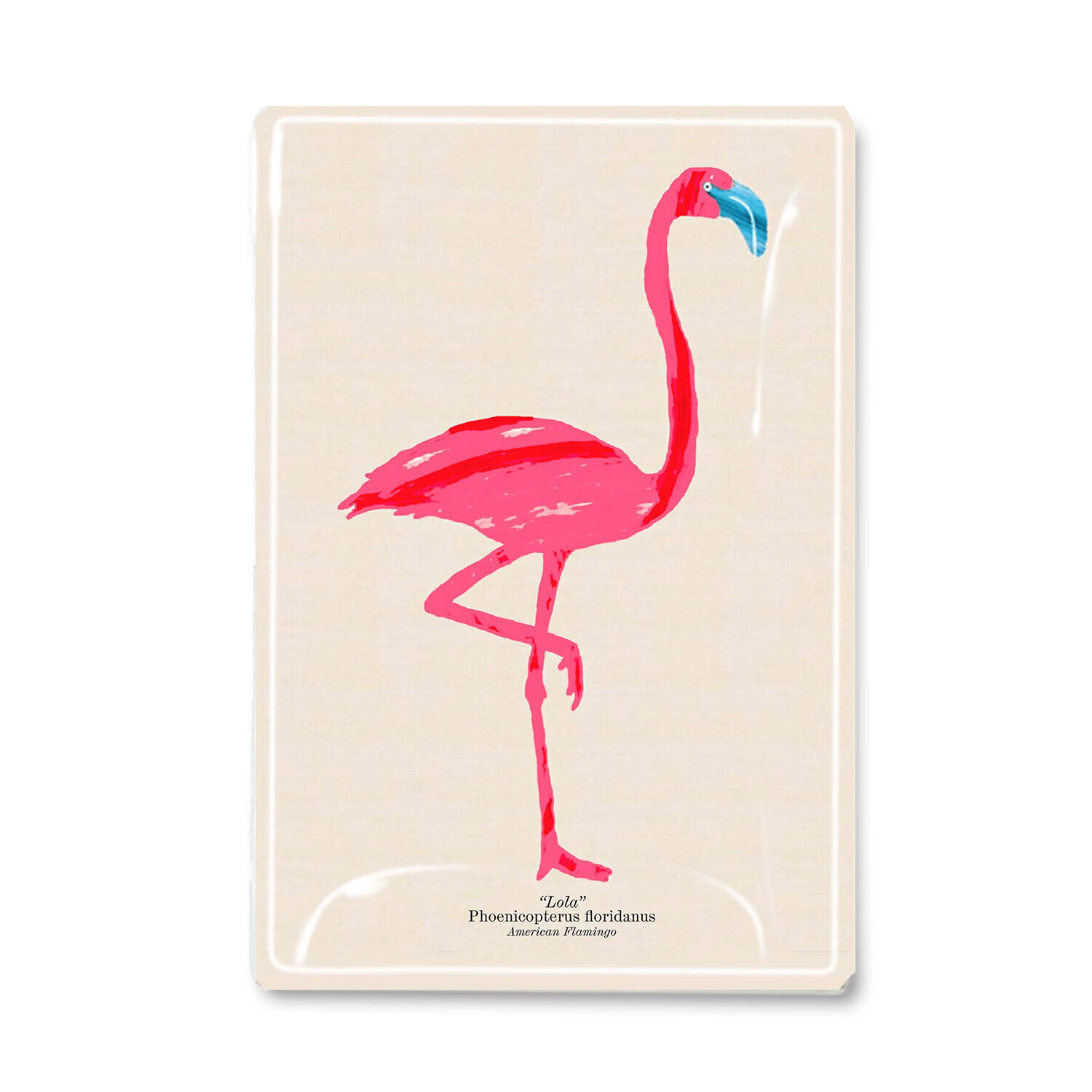 Lola The Flamingo 3.5"x5.5" Decoupage Glass Tray