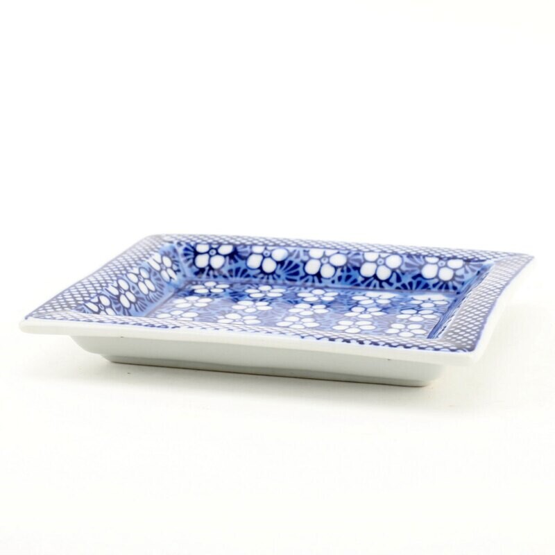 Porcelain Rect Tray-Blue&White Porcelain Rect Tray-Blue&White