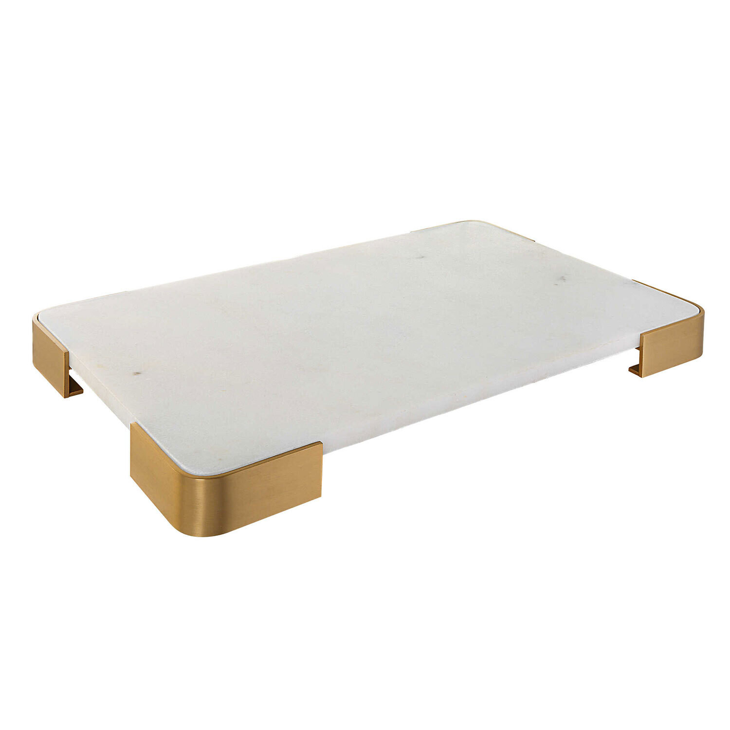 Elevated Tray-White Marble LG