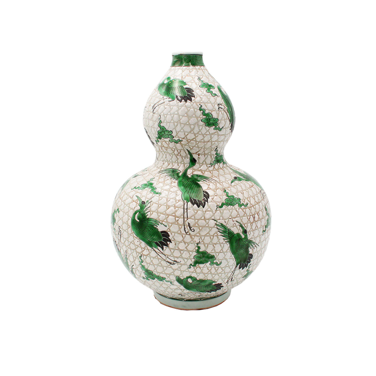 14" Porcelain Green Crane Gourd