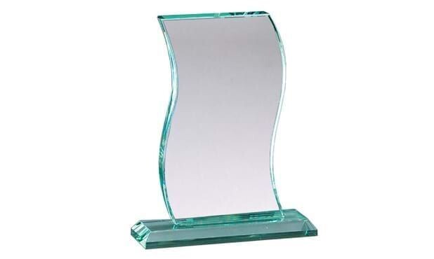 Wave Design Jade Glass Award: 8-1/2"-102484