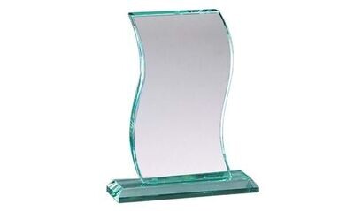 Wave Design Jade Glass Award: 8-1/2"-102484