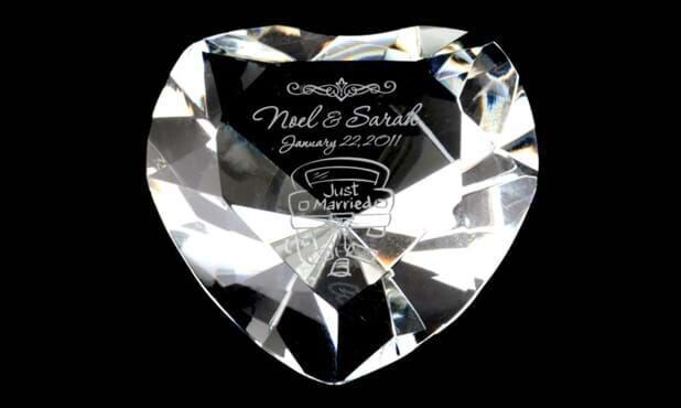 Heart Shaped Optic Crystal Paperweight: 3-1/4" x 3-1/4"-102641