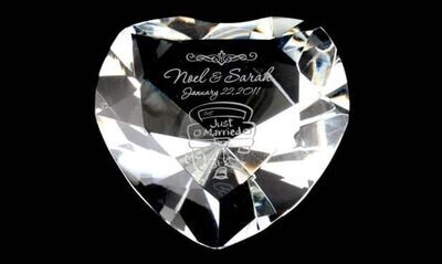 Heart Shaped Optic Crystal Paperweight: 3-1/4" x 3-1/4"-102641