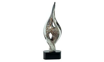Spire Twist Art Glass Award on Black Base: 15"-102972