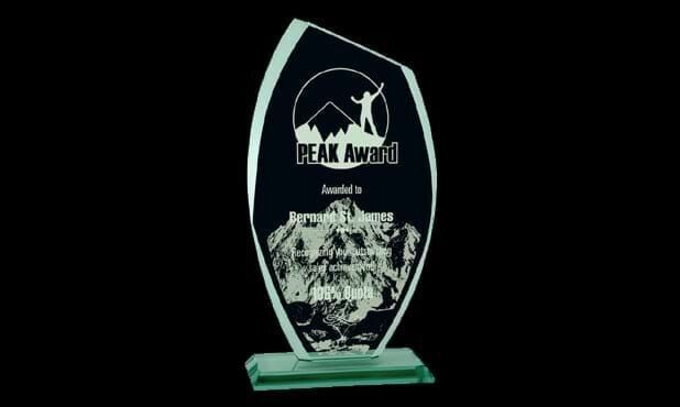 Manchester Series Jade Glass Award: 4-3/4" x 9-1/8"-103031